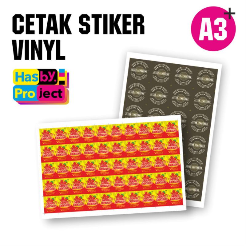 

CETAK STIKER VINYL A3+ MURAH anti air