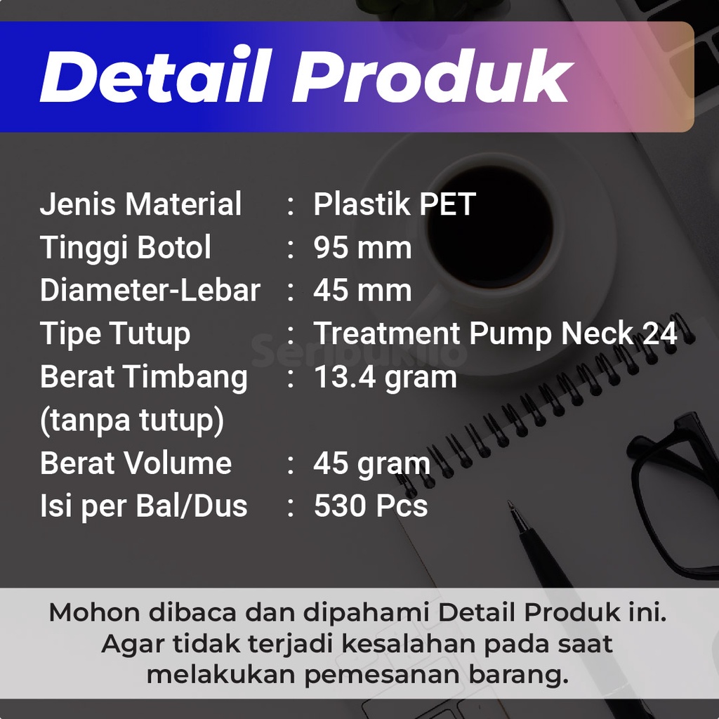 Botol SBR 100 ml  Pump Treatment  Hitam / Botol PET Treatment Pump 100 ml Hitam