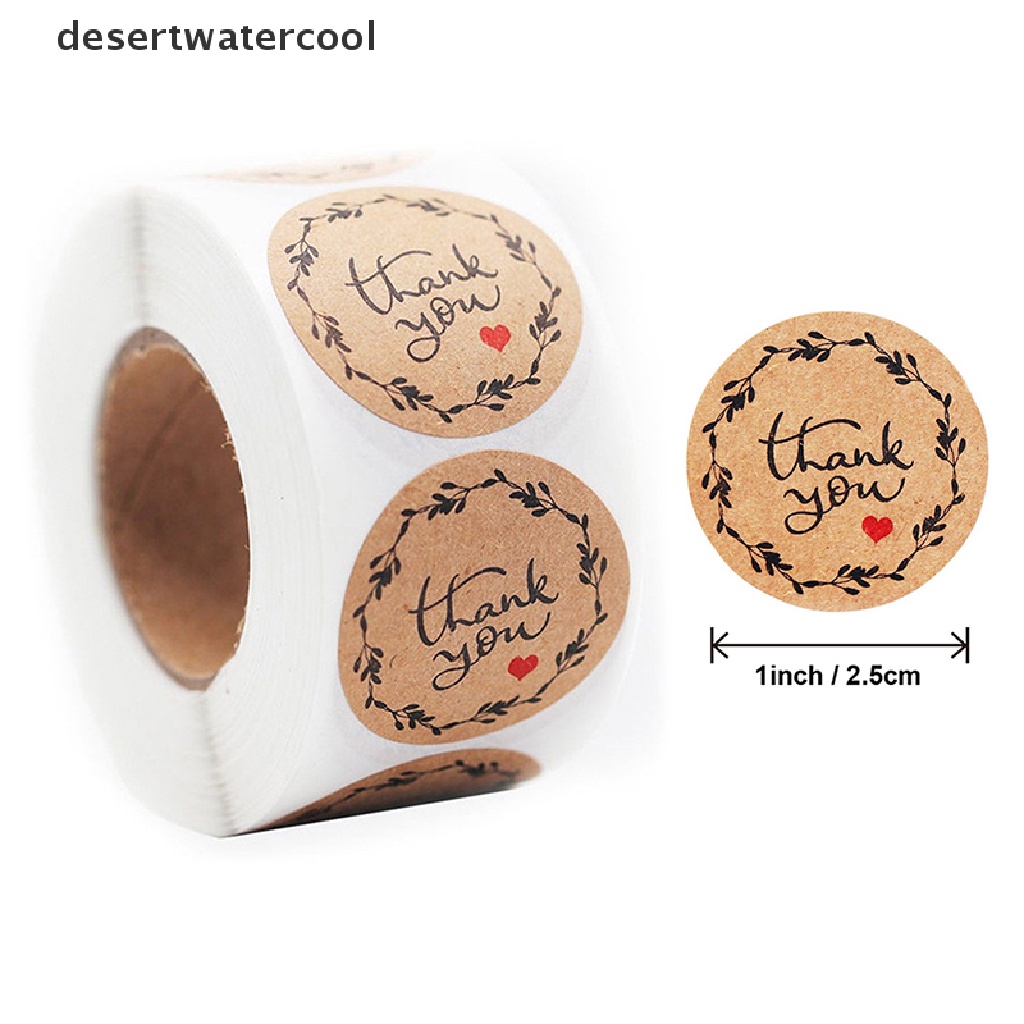 Deid 500Pcs/roll Stiker Thank You Untuk seal label scrapbooking Kraft er Baking H Martijn