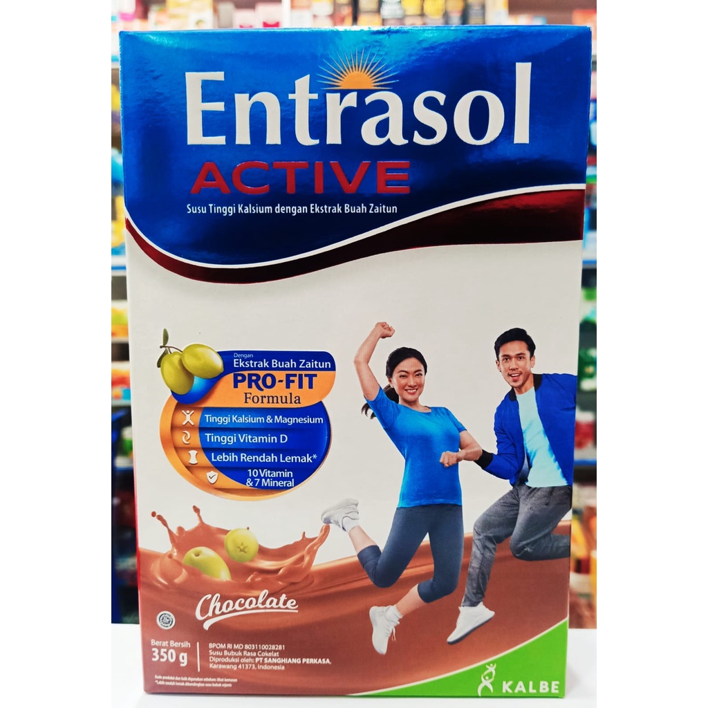 Entrasol Active Chocolate 350gr - Susu Tinggi Kalsium untuk Kesehatan Tulang