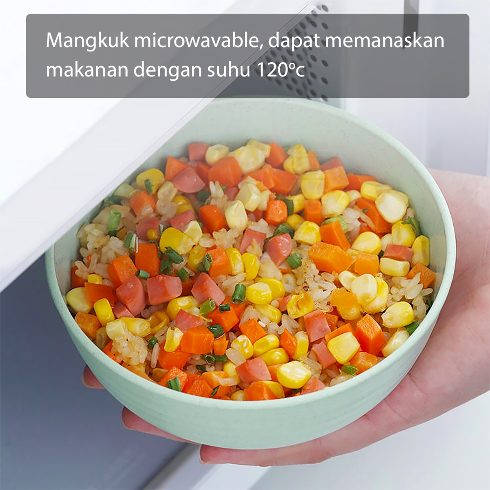 HUGO Mangkuk Jerami Wheat Straw Bowl Mangkok Sup Plastik Microwaveable