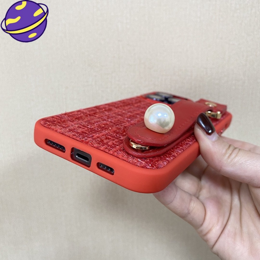 IPHONE Case Gelang Tangan Mewah Tinggi Merah China Untuk Iphone14 13 12 11 Pro Max14 Plus Mutiara Casing Belakang Lembut