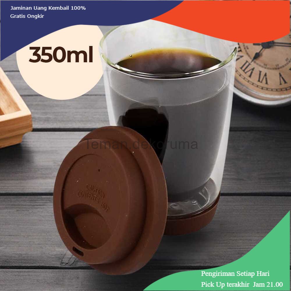 TD - GLS JANKNG Gelas Mug Kopi Anti Panas Doublewall Glass 350ml - XLSC-002