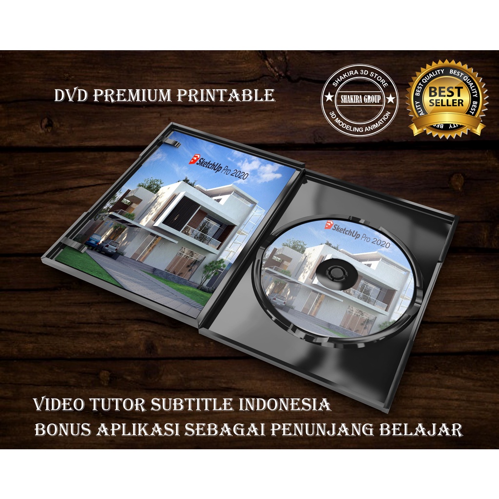 DVD SketchUp 2020 and VRay 4 Video Tutorial Mastering SUBTITLE INDONESIA