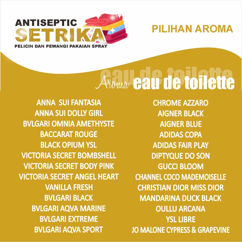 Pelicin Setrika Dan Pewangi Pakaian Aroma Parfum EDT Kemasan 1 Liter PET