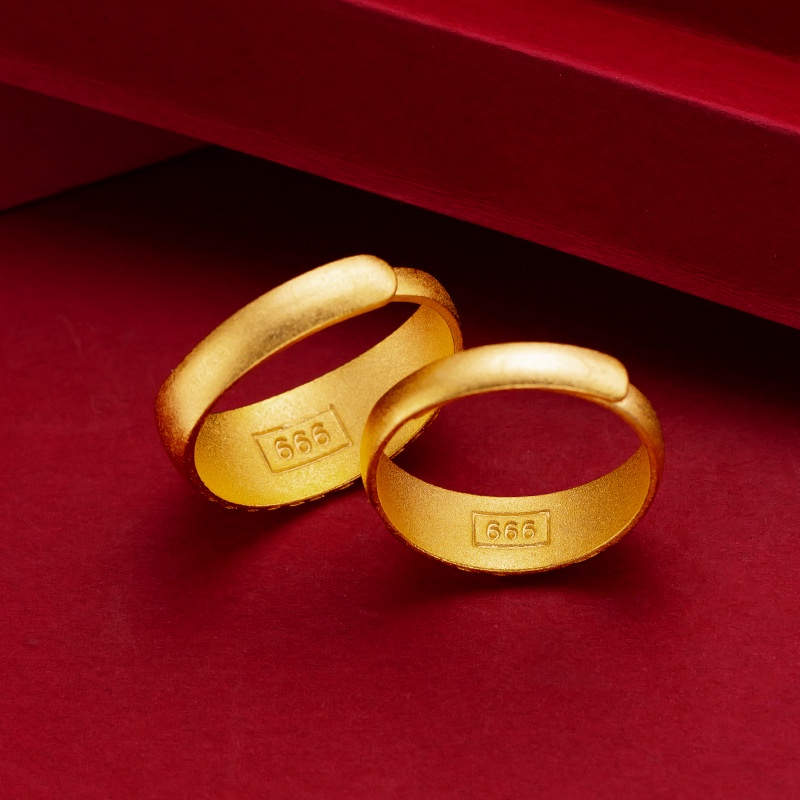 Goldkingdom Perhiasan Fashion 24 K Bangkok Aksesoris Ready Stock Pernikahan Vintage Naga Dan Phoenix Pasangan Cincin Pasangan Berlapis Emas Desain Sederhana