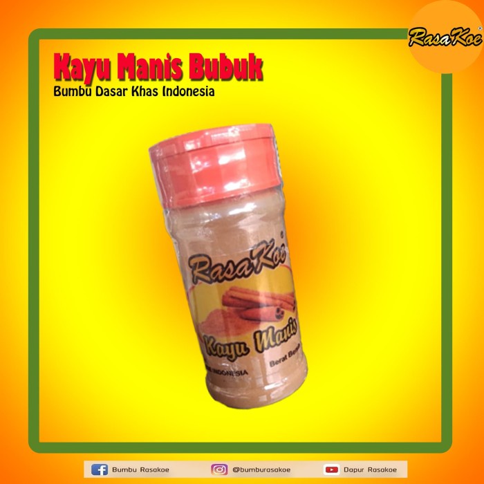 

@#@#@#] Bumbu Dasar RasaKoe KAYU MANIS BUBUK / Cinnamon Powder