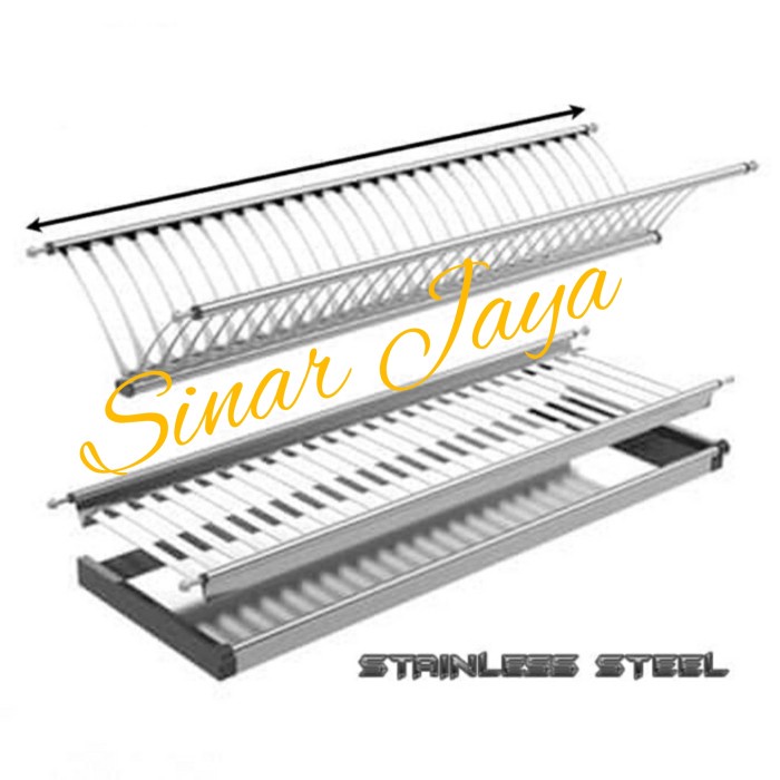 Rak Piring Gantung Stainless for Kitchen 80cm