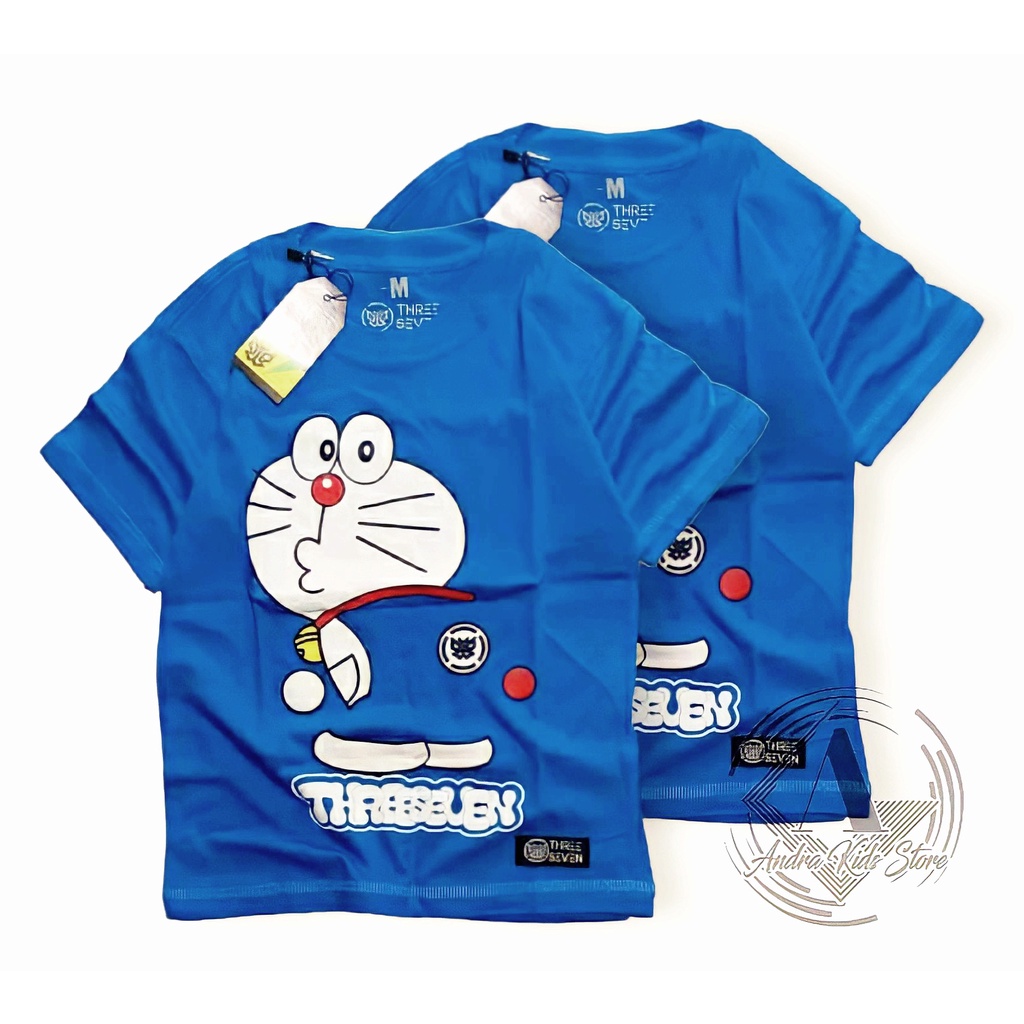 Baju anak cewek cowok karakter doraemon usia 1-10 tahun brand threeseven