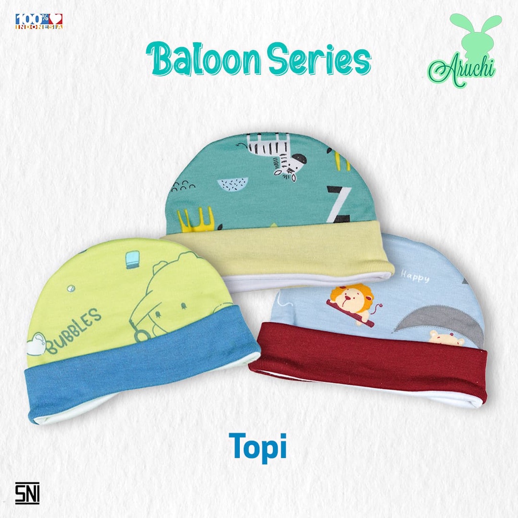 Aruchi Topi Bayi Motif - Topi Bayi isi 3