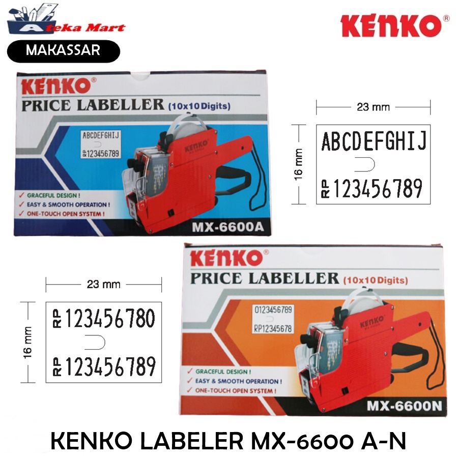 

KENKO ALAT LABEL HARGA PRICE LABELLER MX 6600A MX-6600N 2 BARIS