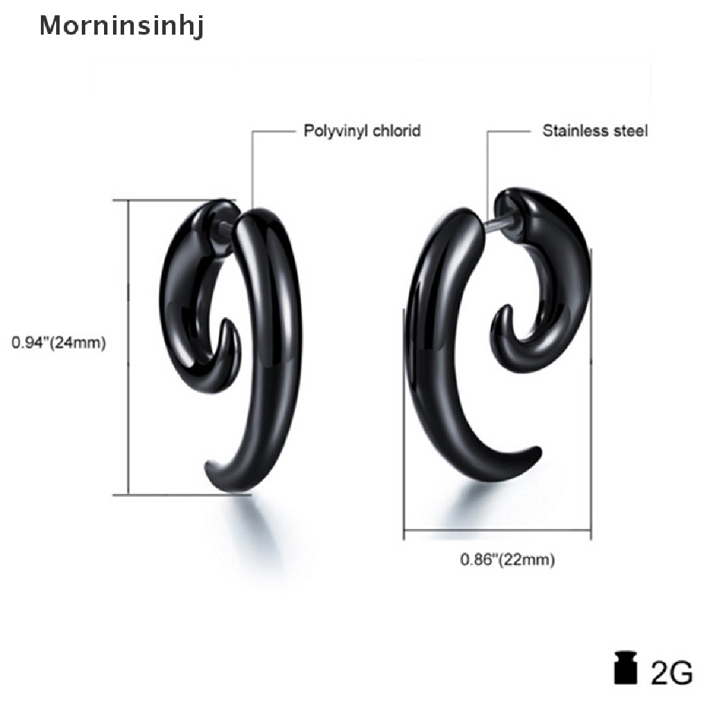 Mornin Fashion Keren Punk Stud Earrings Rock Pria Hitam Anting Wanita PVC Anti Alergi Anting id