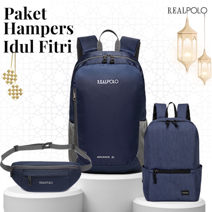 

Real Polo Hampers Ramadhan Tas Ransel Selempang Tas Pinggang Parcel A - Biru