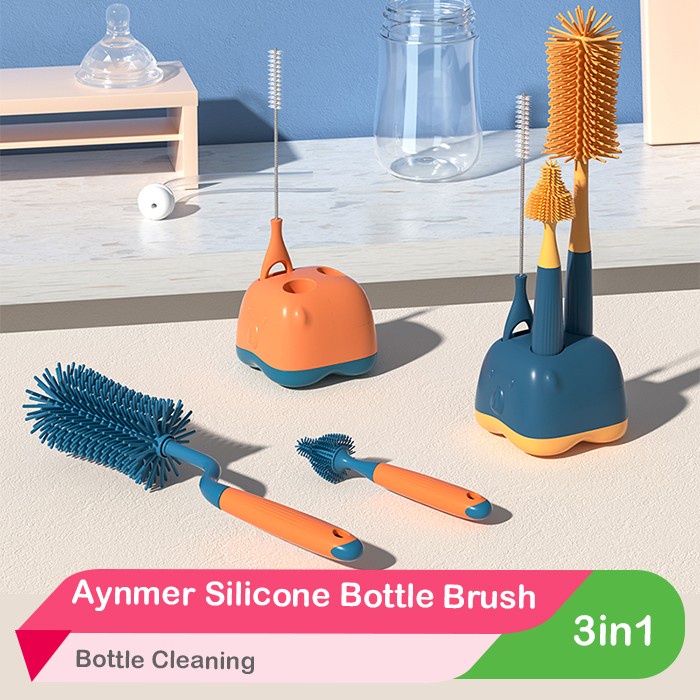 Terlaris Aynmer 3 In 1 Silicone Bottle Brush Sikat Botol Susu Bayi