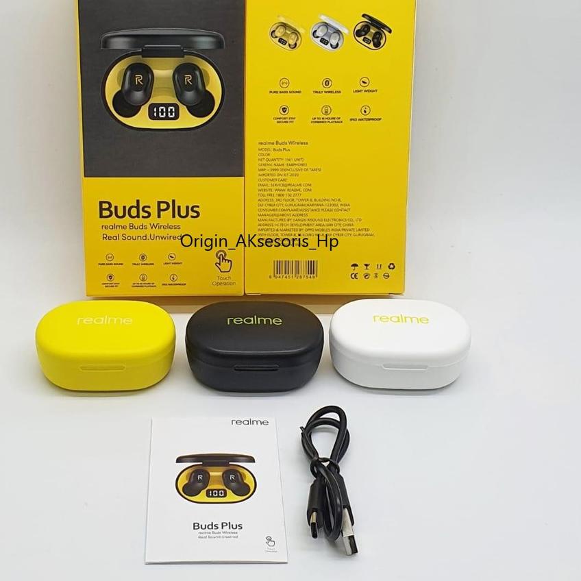 ▲ Headset Bluetooth Airdots Realme Buds Plus Wireless LED (Model Touch) ◌