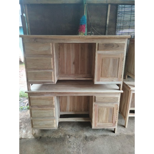 Meja biro kantor kerja guru jati mentahan