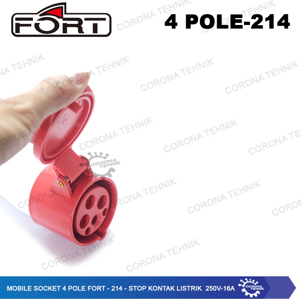 FORT - 214 - Stop Kontak Listrik 250V - 16A Mobile Socket 4 Pole