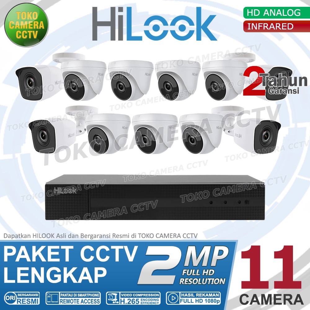 PAKET CCTV HILOOK 2MP 16 CHANNEL 11CAMERA