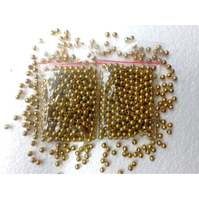(termurah) 30gr manik manik gold/emas, monte emas, mute, mutiara palsu, payet gold, bulat 6mm