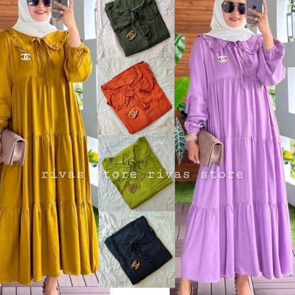 Murah Meriah Gamis rayon premium - Gamis rayon - gamis midi dres - gamis rayon polos - gamis polos