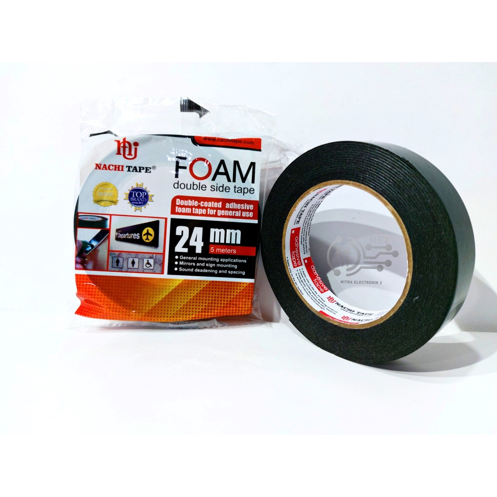 Nachi Doble Tape Foam 24mm Tebal Panjang 5 Meter Model foam bolak-balik Perekat