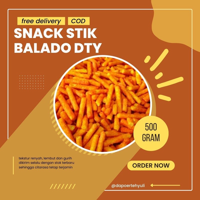 

Snack Stik Balado DTY | Snack Kiloan | Snack Cemilan - 500 gram