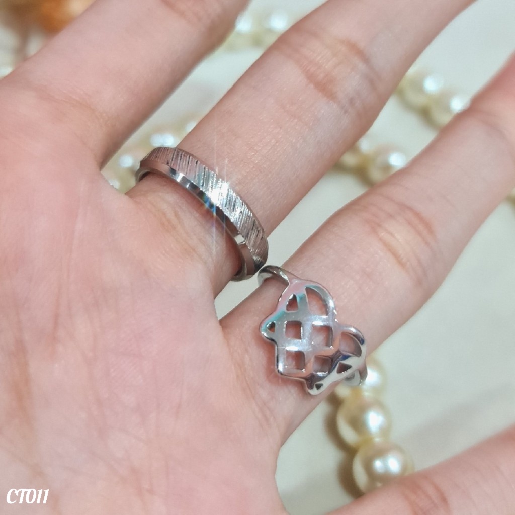 PGX Cincin Titanium Couple Tunangan Aksesoris Fashion Perhiasan Anti Karat - CT011