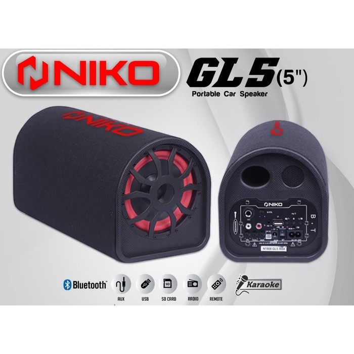 NIKO Bluetooth Subwoofer Car Speaker [5inch] Speaker Tabung GL5 /GL6/GL8/GL10/GL12