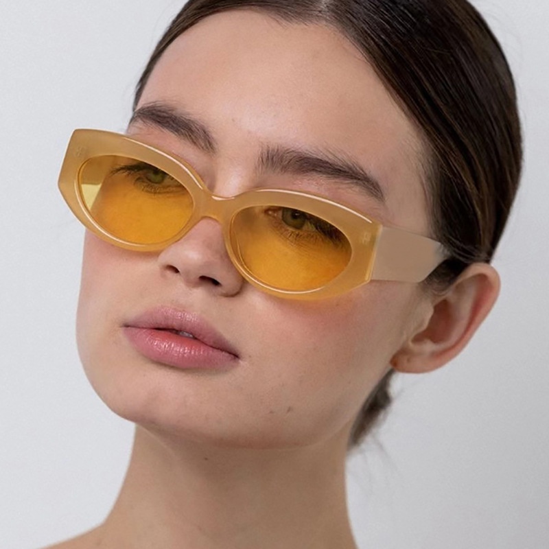 Jelly Ungu Kacamata Bingkai Oval Cat-eye Driving Sunglasses Pakaian Fashion Pria Dan Wanita Kacamata Perjalanan Yang Serasi