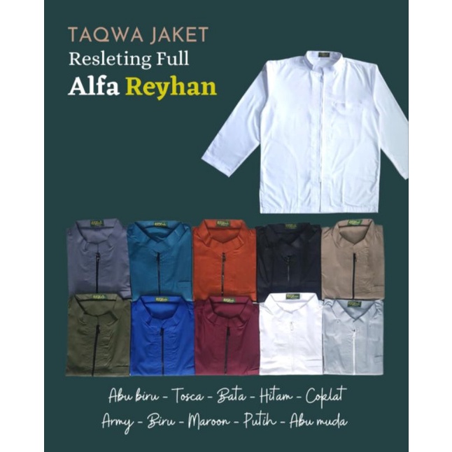 Taqwa Jaket Resleting / Taqwa Alfa Rayhan / Busana Muslim lengan panjang / baju koko