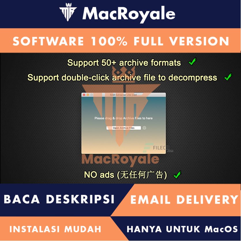 [MacOS] RAR Extractor Unarchiver Pro Full Version Lifetime Full Garansi - Alat ekstraksi file untuk mengakses dan mengelola arsip
