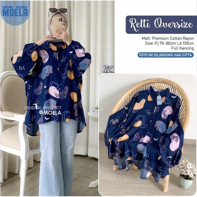 Kemeja wanita oversize bahan rayon viscose best quality - Maite oversize