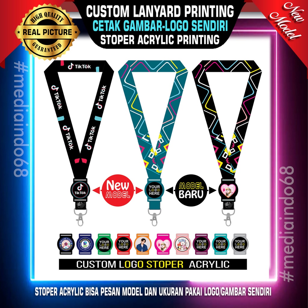 

Custom Lanyard Printing Stopper Acrylic - Cetak Gambar/Logo (Model Baru)