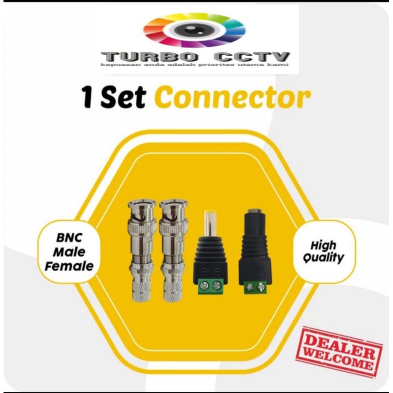 TURBO CCTV CONNECTOR CCTV KONEKTOR BNC MALE FEMALE ECERAN