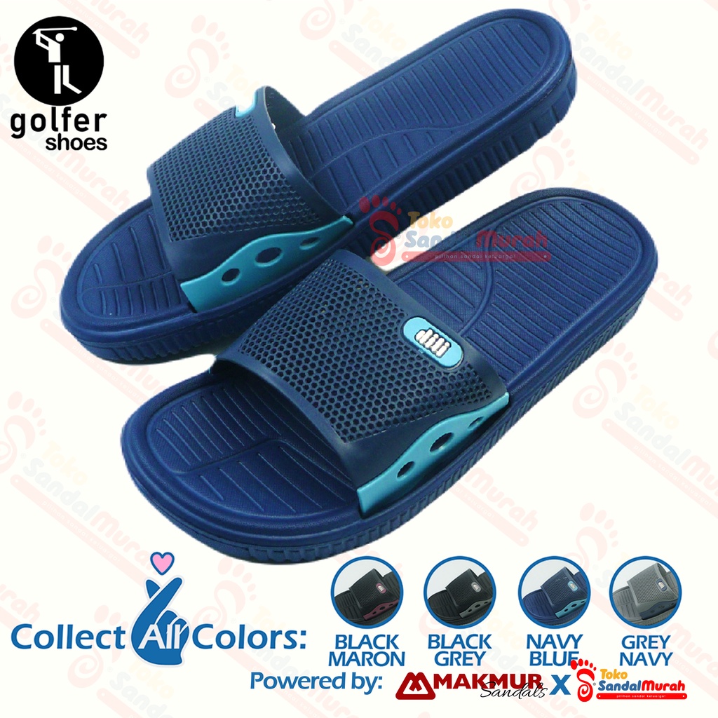 Toko Sendal Murah - Sandal Slop Pria Dewasa Uk 38- 43/ Sandal Pria Simple/ Sandal Laki Laki Rumahan/ Sandal Pria Kekinian/ Sandal Slop Nyaman Murah/ [ Golfer 802 A ]