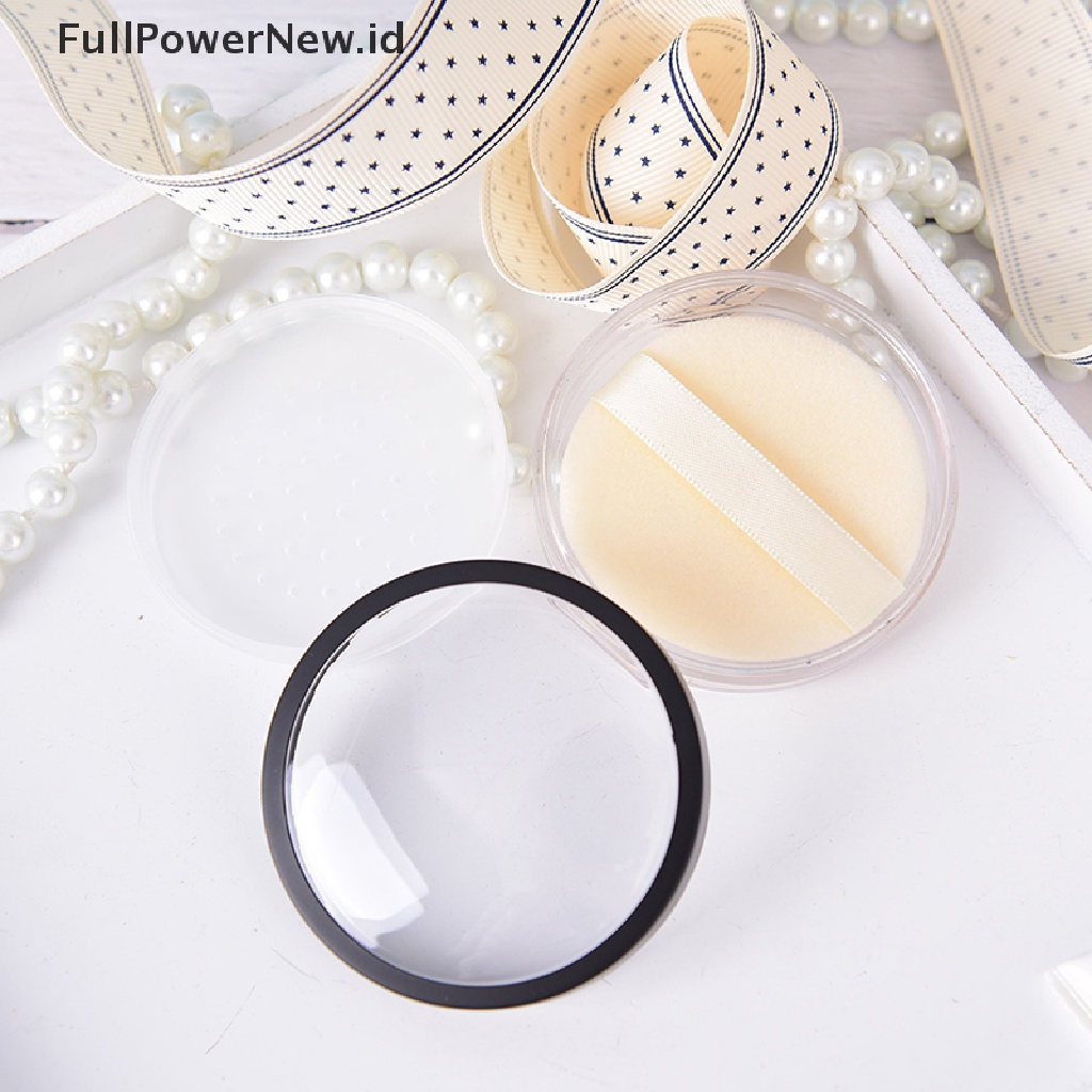 Power 1pc 20ml Ayakan Kosmetik Kosong Longgar jar Wadah puff Kotak makeup travel ID