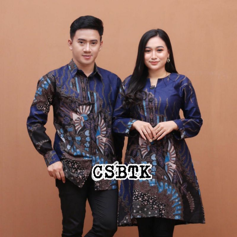 tey-17 Batik wanita ASJ SA HRB026 Kenongo Kemeja Tosca Pendek