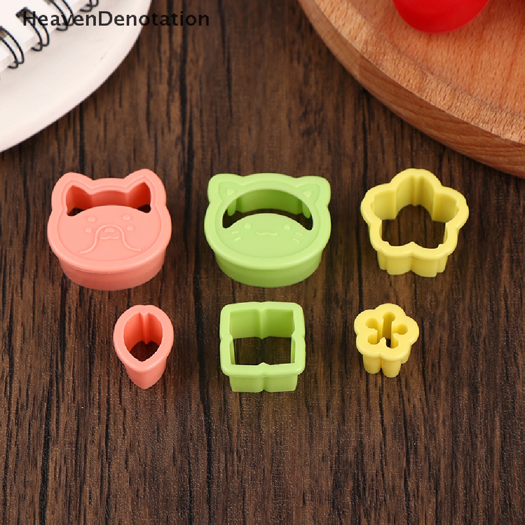 [HeavenDenotation] 6Pcs / Set Cute Animal Birds Flowers Sandwich Cookie Mold Cutters Cutter Cookie Cake Decorag Moulds Tools Diy Cartoon Bento Shape Stamper Baking Supplies HDV