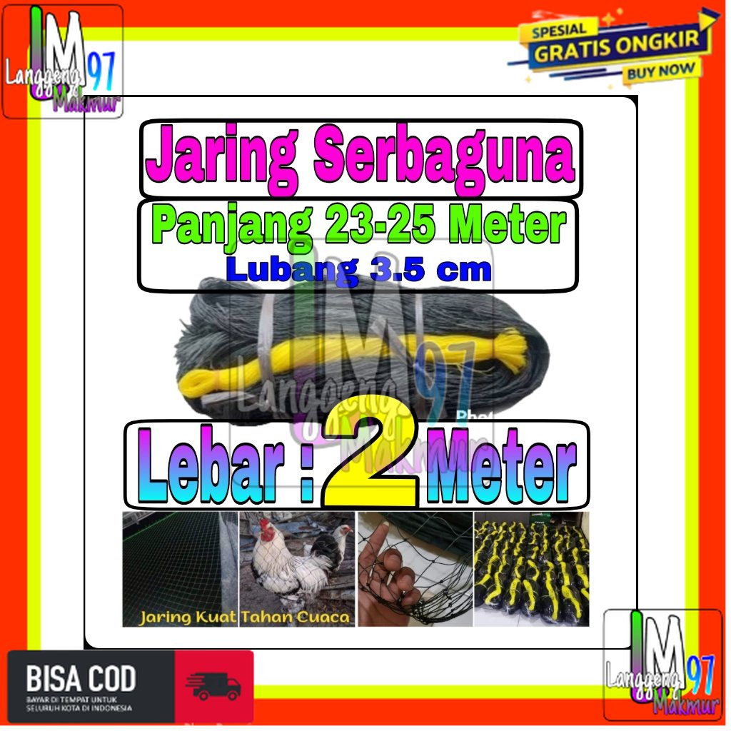 Jaring Pagar Ayam 2 meter / Jaring Serbaguna /Jaring Kandang /Jaring
