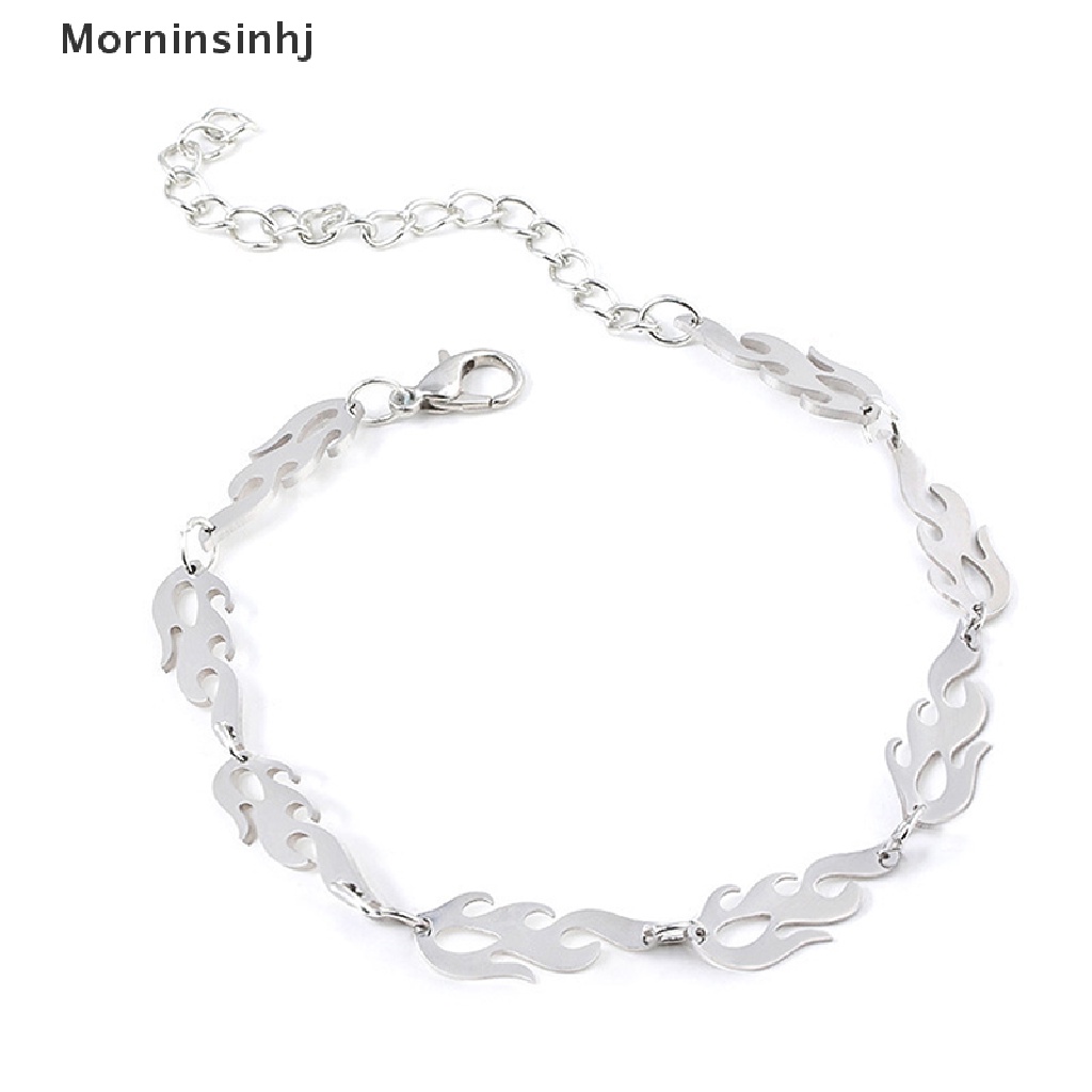 Mornin Punk Flame Kalung Klavikula Hip Hop Rantai Gelang Logam Lady Choker Perhiasan id