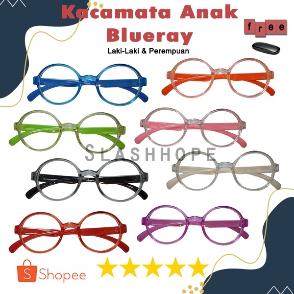 [ FREE BOX ] Kacamata Anak Anti Radiasi Blue Ray (Design Korea) Laki-laki & Perempuan Anti Cahaya Bi
