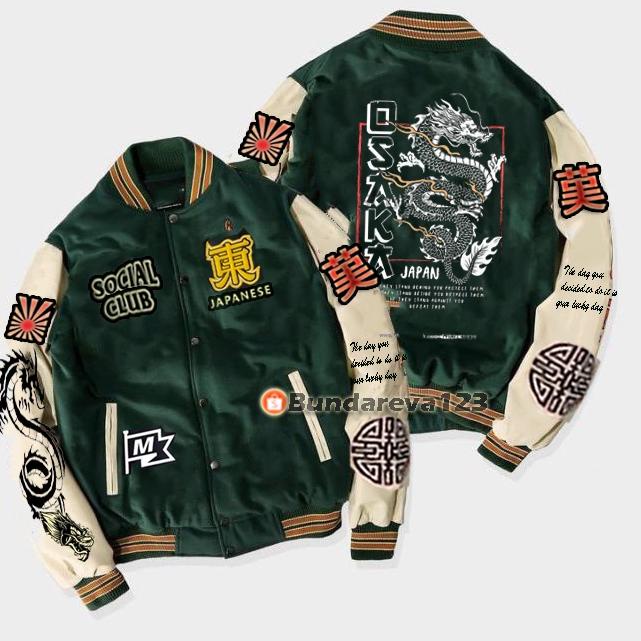 TERBAIK Varsity jacket baseball pria / Jaket baseball Varsity Kamikaze Anime Cosplay jepang