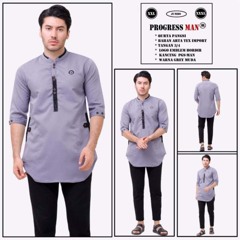 Baju Koko Kurta Pakistan Pria Jumbo Size XXL XXXL Premium Bigsize Original Progressman