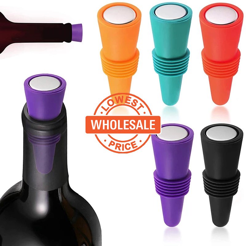 [Harga Grosir] 1PC Multicolor Silikon Champagne Stopper Vacuum Sealed Whisky Bottle Cap Universal Bottle Plugs Reusable Wine Bottle Stoppers Aksesoris Bar Dapur