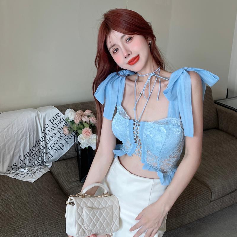 2023 baru renda renda renda pelangsing bagian dalam pelangsing tipis bertali atasan kamisol musim pa