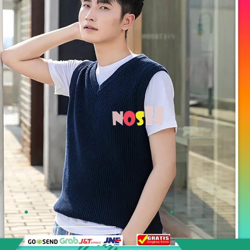 ☚ Rompi Rajut Pria Polos - Ian / Rompi Cowok / Rompi Pria Polos NOSH ۝