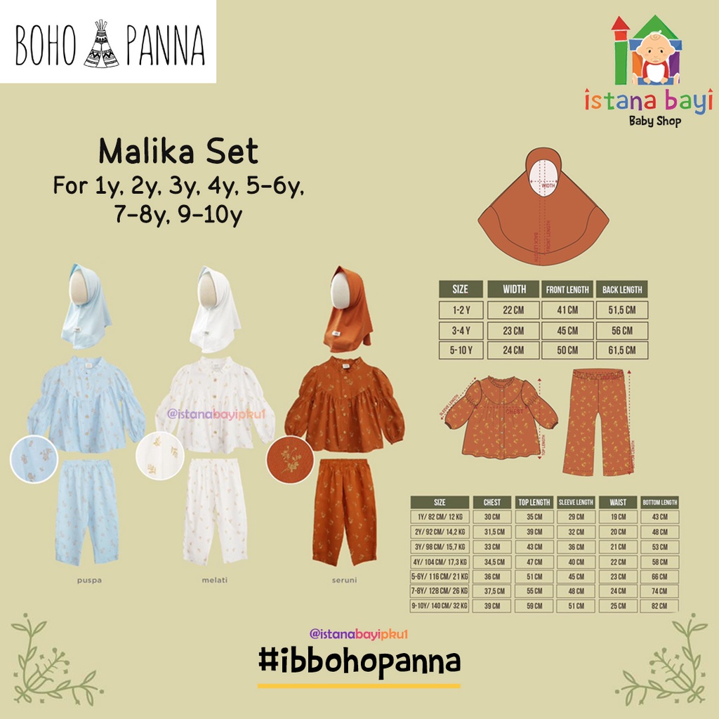 BOHOPANNA MALIKA SET RAYA COLLECTION - SETELAN ANAK / IED COLLECTION