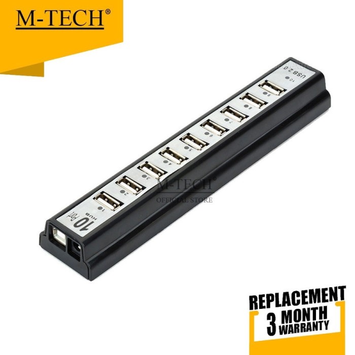 M-Tech Usb Hub 2.0 10 Port With 2A Adapter