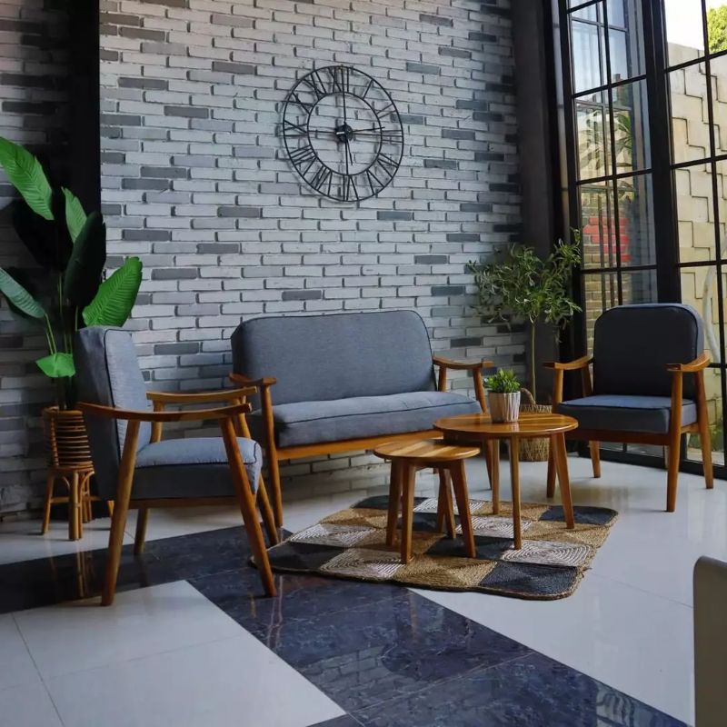 KURSI TAMU JENGKI RETRO KAYU JATI / KURSI TAMU JATI AUSTRALIAN CONCEPT / SOFA BED TAMU MINIMALIS (di