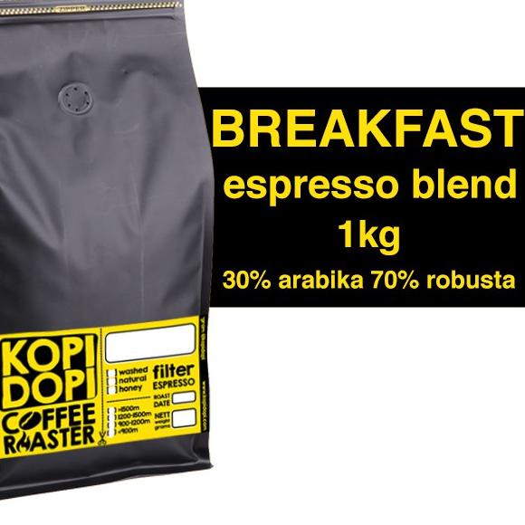 

℮ Kopi Espresso Blend BREAKFAST 30:70 1 kg 1kg ✈